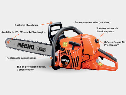 Echo CS-590 59.8cc Timber Wolf Chainsaw w/ 20" Bar