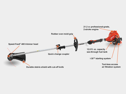 Echo PAS-225SB 21.2cc Powerhead and Trimmer Combo Kit