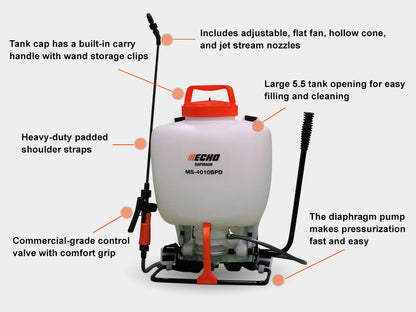 Echo MS-4010BPD 4 Gal. Backpack Sprayer Diaphragm Style