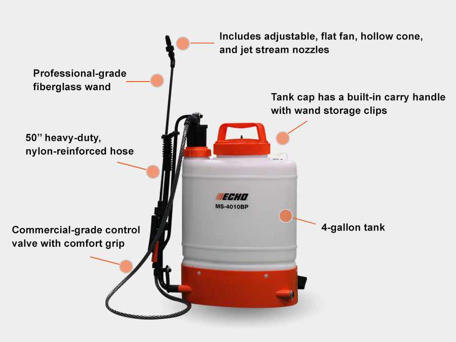 Echo MS-4010BP 4 Gal. Backpack Sprayer Piston Style