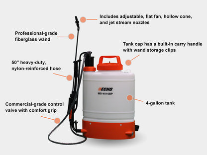 Echo MS-4010BP 4 Gal. Backpack Sprayer Piston Style