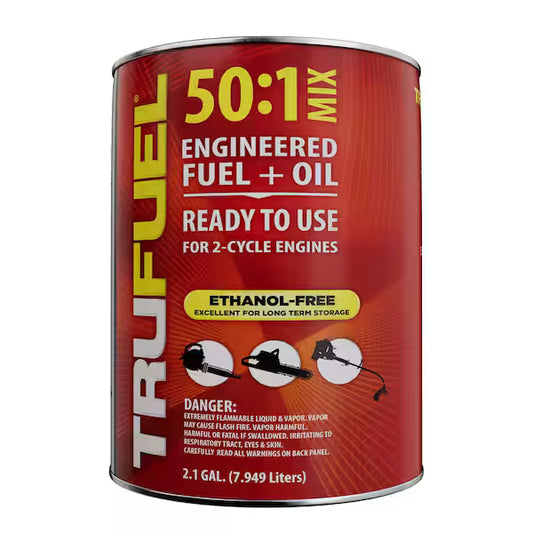 TRUFUEL 2-Cycle 50:1 Pre-Mixed Fuel and Oil - 2 Gallon