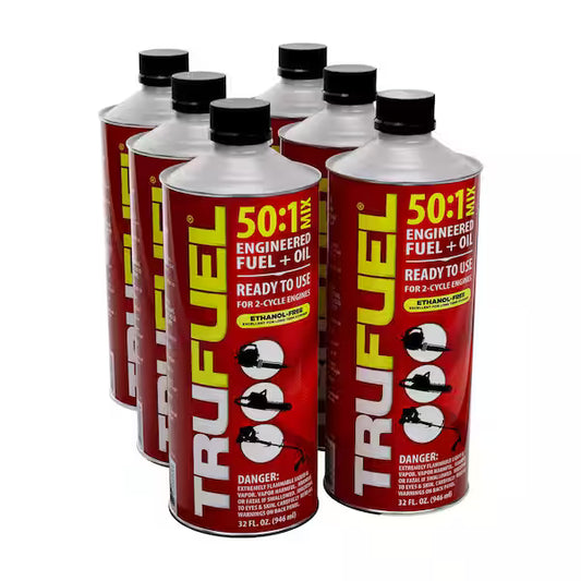 TRUFUEL 2-Cycle 50:1 Pre-Mixed Fuel and Oil - 1 Quart (6 Pack)